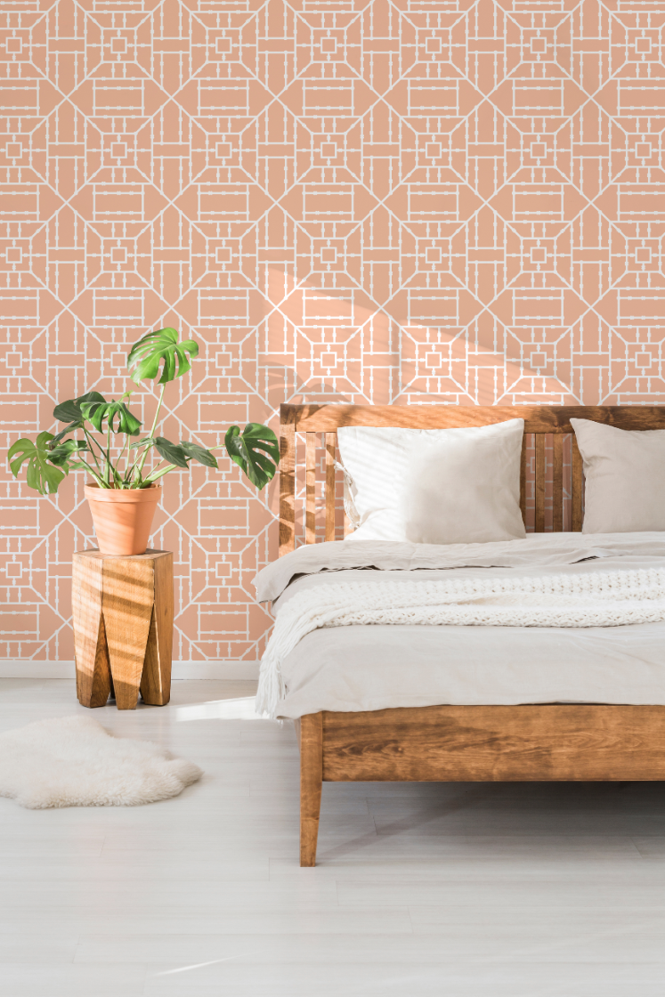 Bamboo Coral Wallpaper - The Blush Label