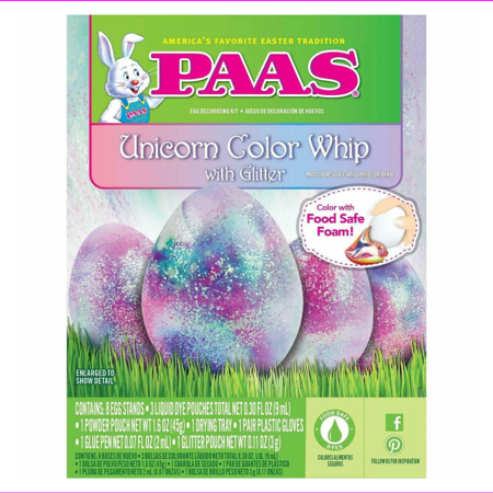 PAAS Easter Unicorn Color Whip with Glitter Egg Decorating Kit