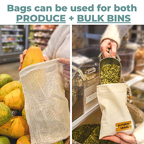 Reusable Produce Bags with Labels