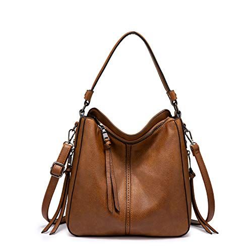 Womens Faux Leather Medium Tote Hobo Handbag Messenger Crossbody Shoulder Bag 