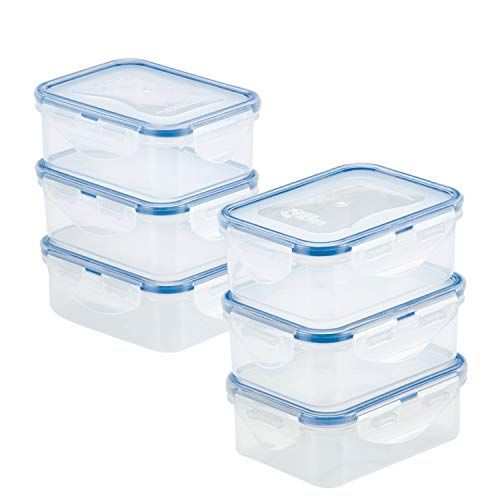 6 X Lock & Lock Rect 350ml Food Container 