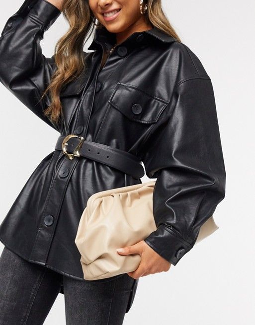 oversized ruched clutch bag