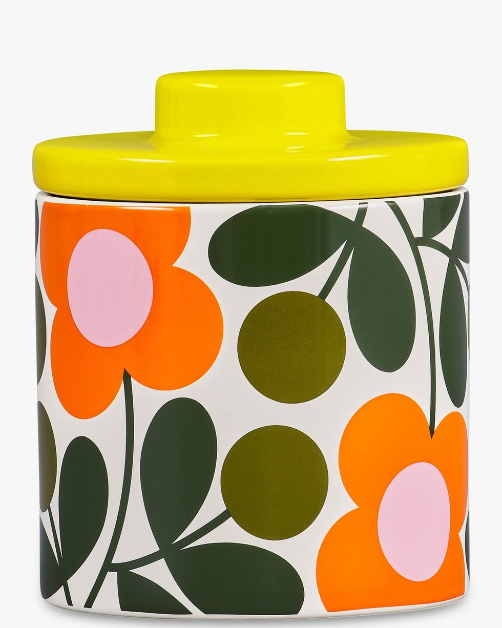 Orla Kiely Flower Stems Coffee Storage Jar, 750ml, Citrine/Multi