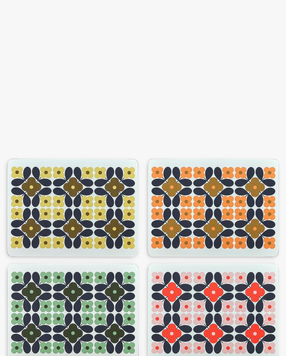 Orla Kiely Flower Tile Placemats, Set of 4, Multi
