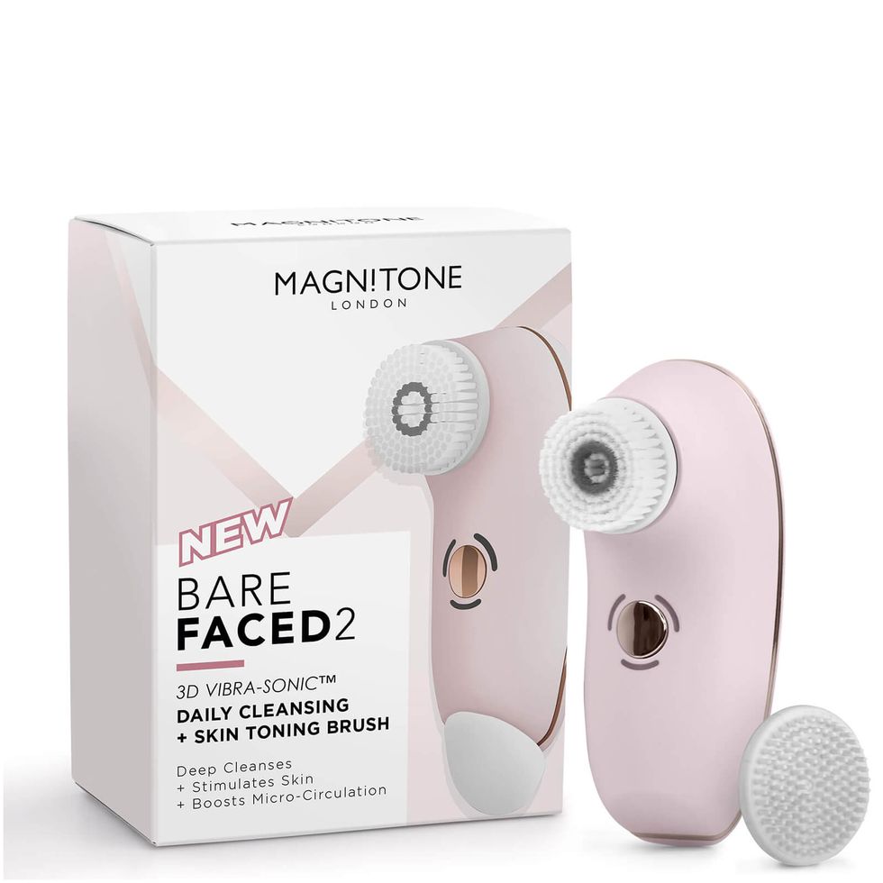 Magnitone London BareFaced 2 脈衝聲波粉色洗臉刷及肌膚調理刷 