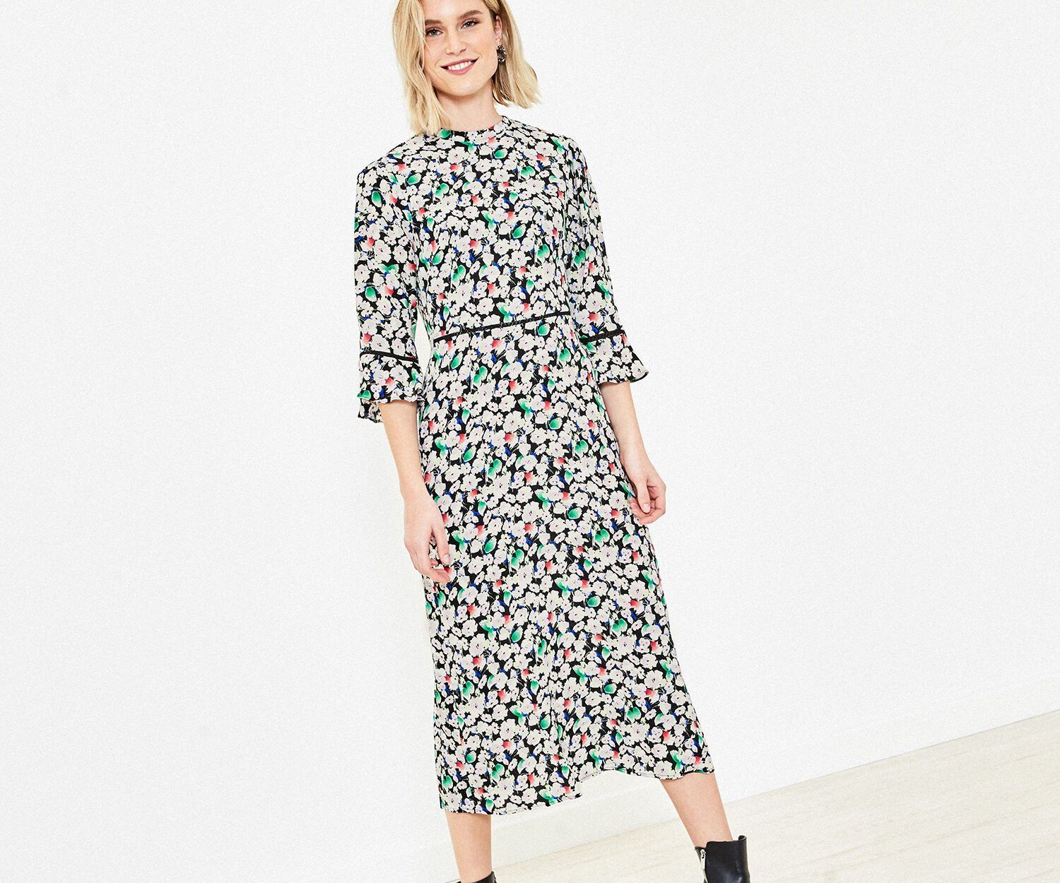 oasis floral midi dress