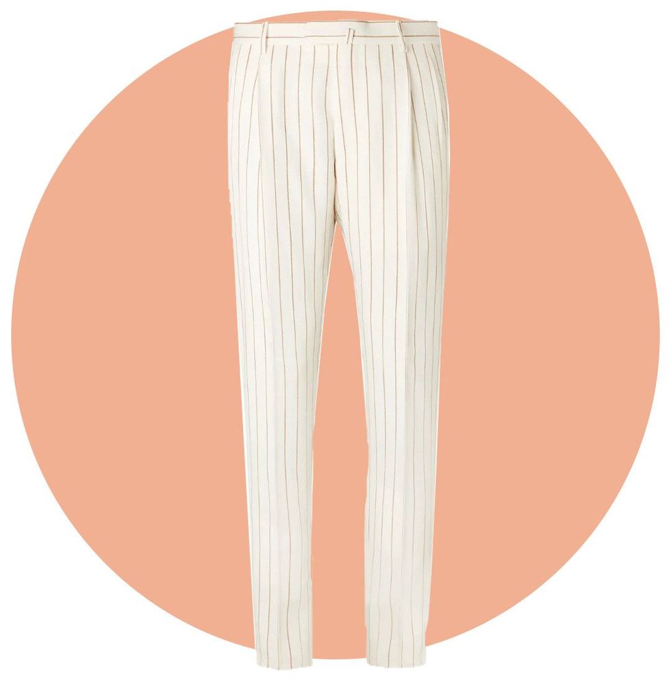 Ivory Monroe Striped Hopsack Suit Trousers