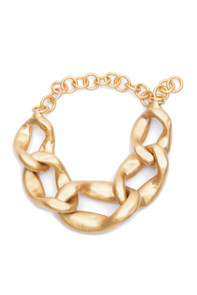 chunky chain link necklace gold