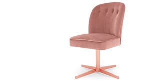 Margot Office Chair, Blush Pink Velvet and Copper