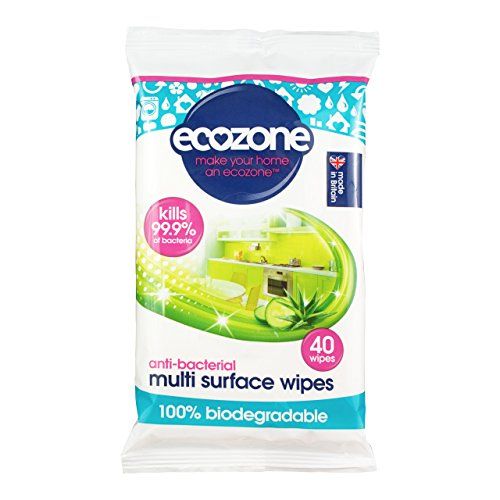 Ecozone Anti-Bacterial Multi Surface Biodegradable Wipes x40