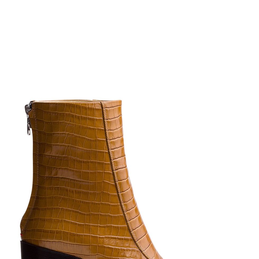 Lidia Croc-Embossed Leather Boot