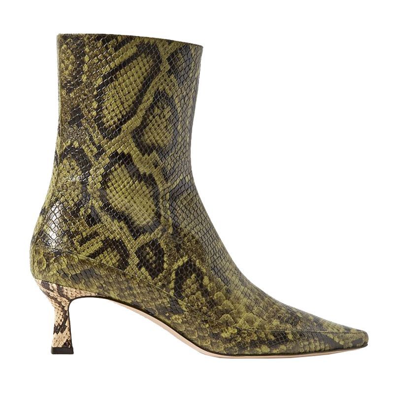 Bente Snake-Effect Leather Ankle Boots