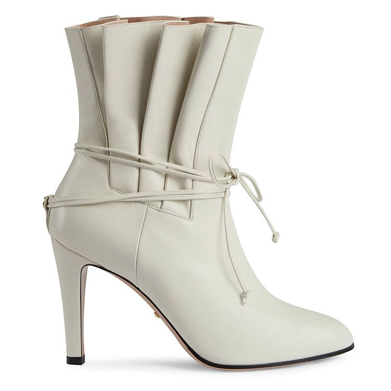 Gathered-Effect Ankle Boot