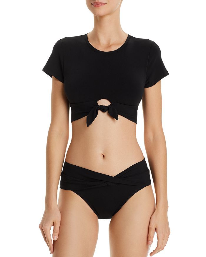 crop t shirt swimsuit