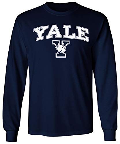Yale-Felpa con cappuccio, motivo: Pennant-Berretto University Bulldogs Apparel blu Large