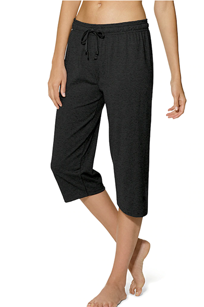 MIROL Women's Drawstring Capri Pants Joggers Waffle Knit Elastic Waist Active Trousers Athletic Yoga Sweatpants