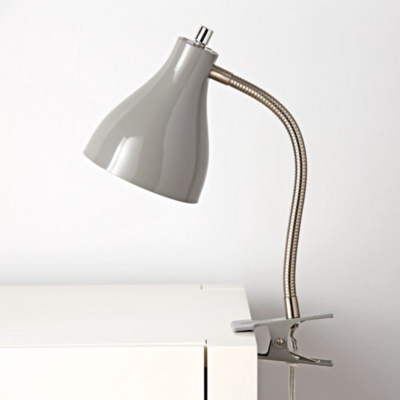Grey Clip Task Lamp