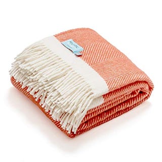 Atlantic Blankets Couverture à chevrons en laine corail