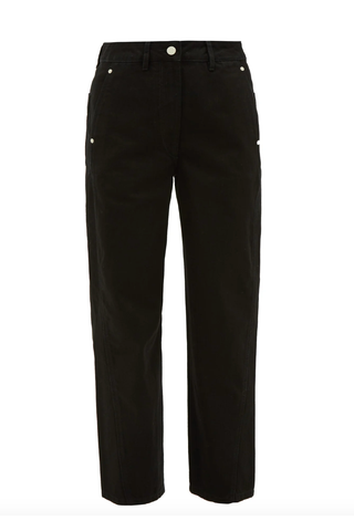 Twisted Cropped Straight-Leg Jeans