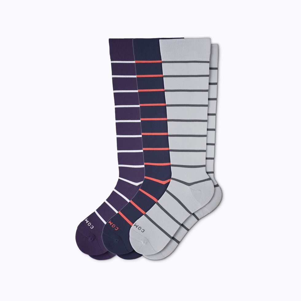 Knee-High Stripe Compression Socks Three-Pack