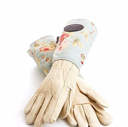 Bradleys The Tannery Floral English Leather & Linen Gardening Gloves