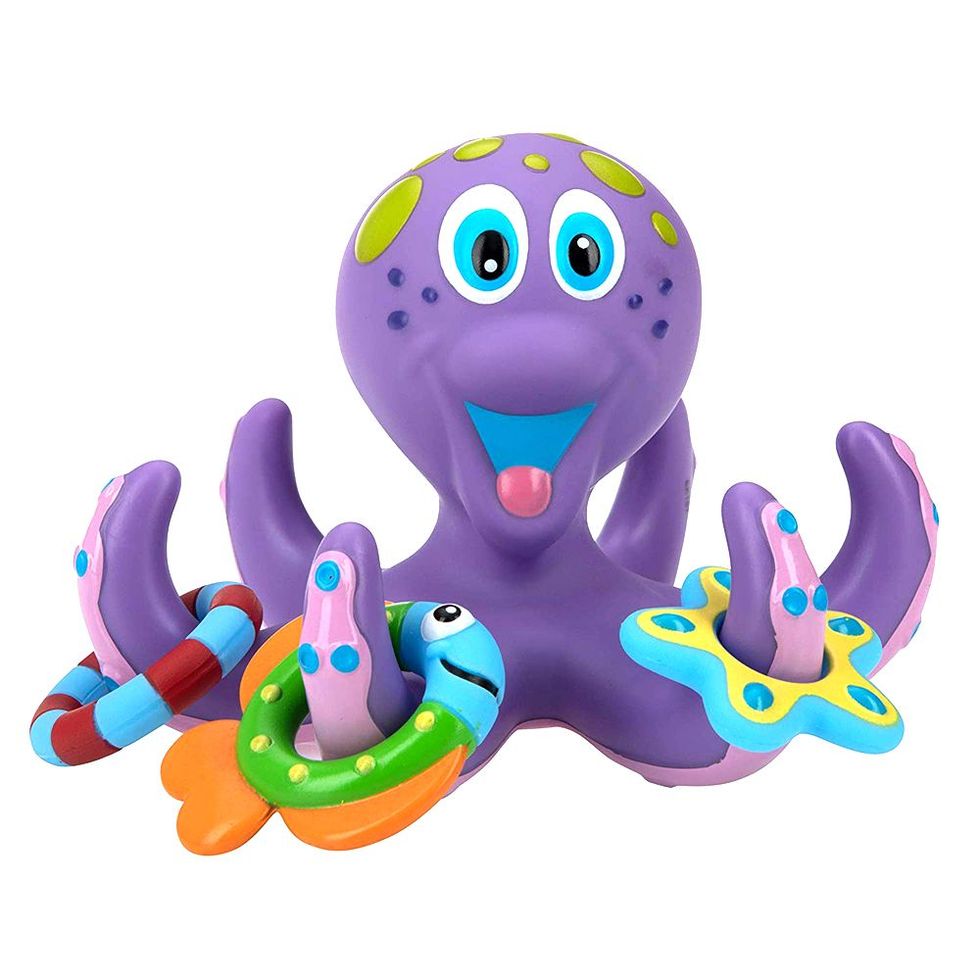 Nuby Floating Purple Octopus With 3 Hoopla Rings