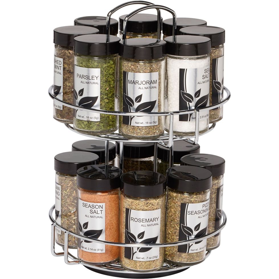  McCormick Gourmet Three Tier Wood 24 Piece Organic Spice Rack  Organizer with Spices Included, 27.6 oz : Home & Kitchen
