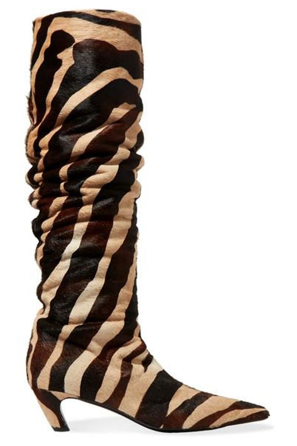 Zebra-Print Knee Boots