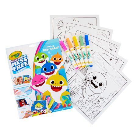 BABY SHARK PAINTING SET Kids Colouring Activity Paint Your Own Art Craft Gift UK 