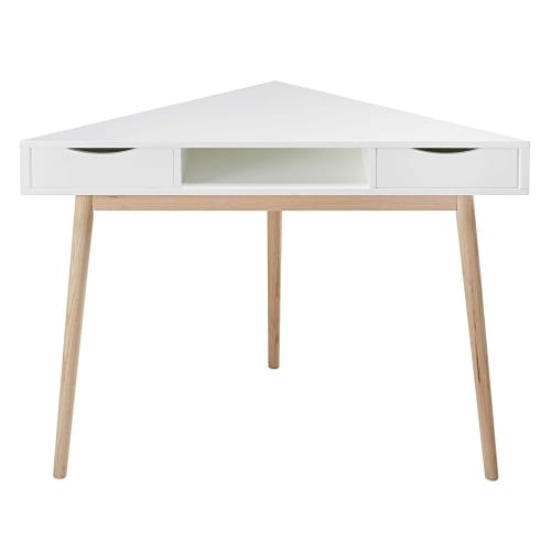 White Vintage Corner Desk