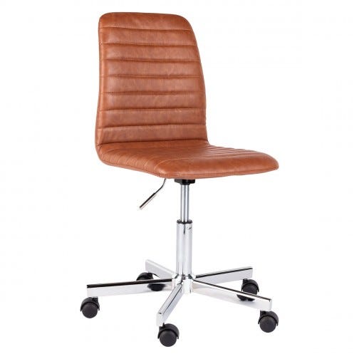 Malpas Brown Faux Leather Upholstered Office Chair