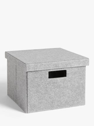 Grey Felt Storage Box, Medium