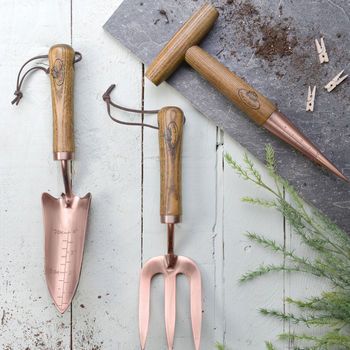 Garden Tools In Wood And Copper