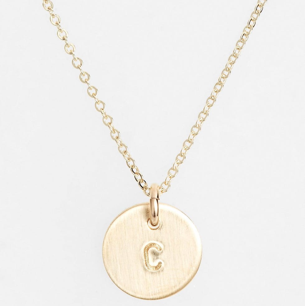 14k-Rose Gold Fill Initial Mini Disc Necklace