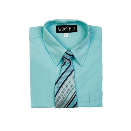 Short Sleeve Dress Shirt With Windsor Tie