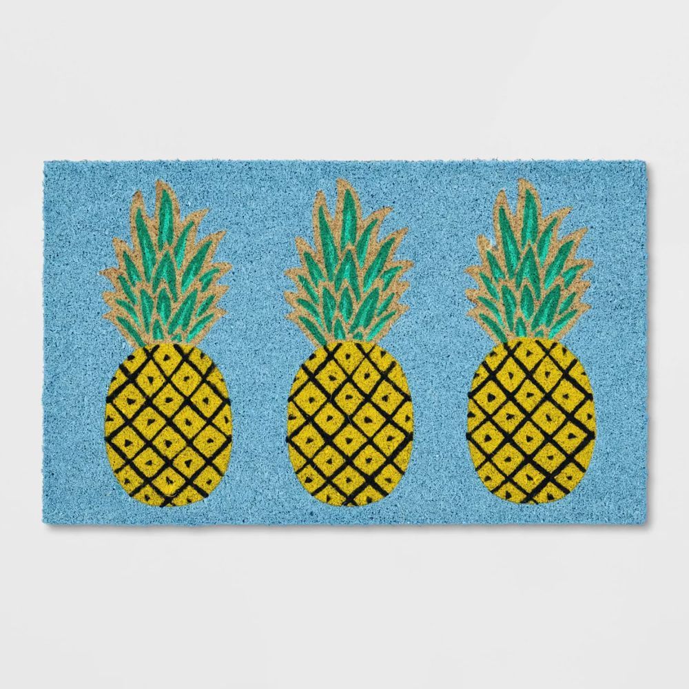 Pineapple Blue Doormat