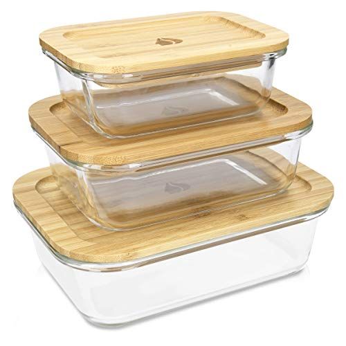 Glass Food Containers, Set of 3