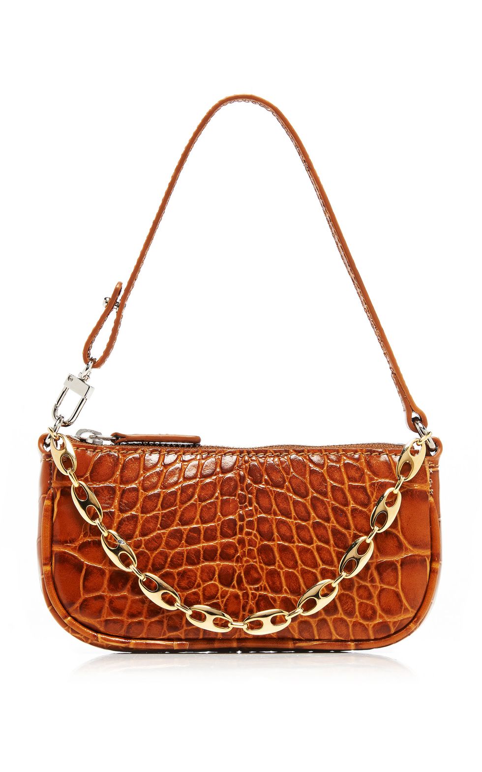 By Far croc effect mini totes embossed leather shoulder bags hand