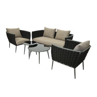 Outdoor Woven Lounge Set - Anthracite