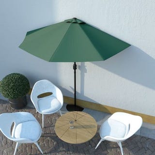 Parapluie de balcon avec poteau en aluminium vert 270x135 cm Medium