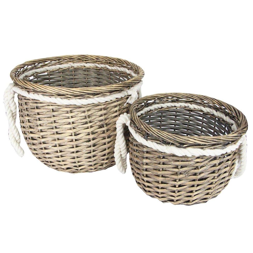 Round Wicker Baskets – Set of 2