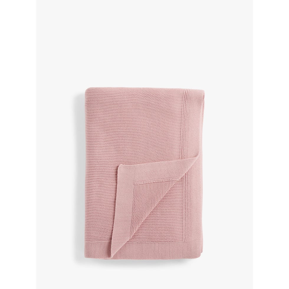 Rye Plain Knit Throw, Plaster