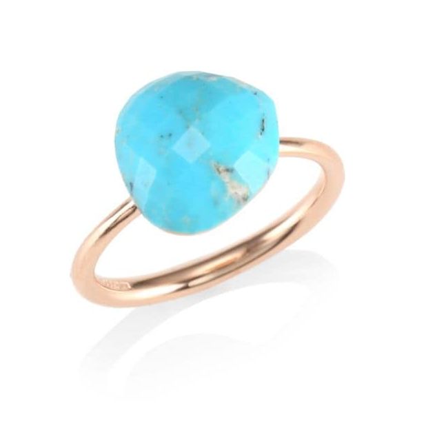 Nura Turquoise Pebble Stacking Ring