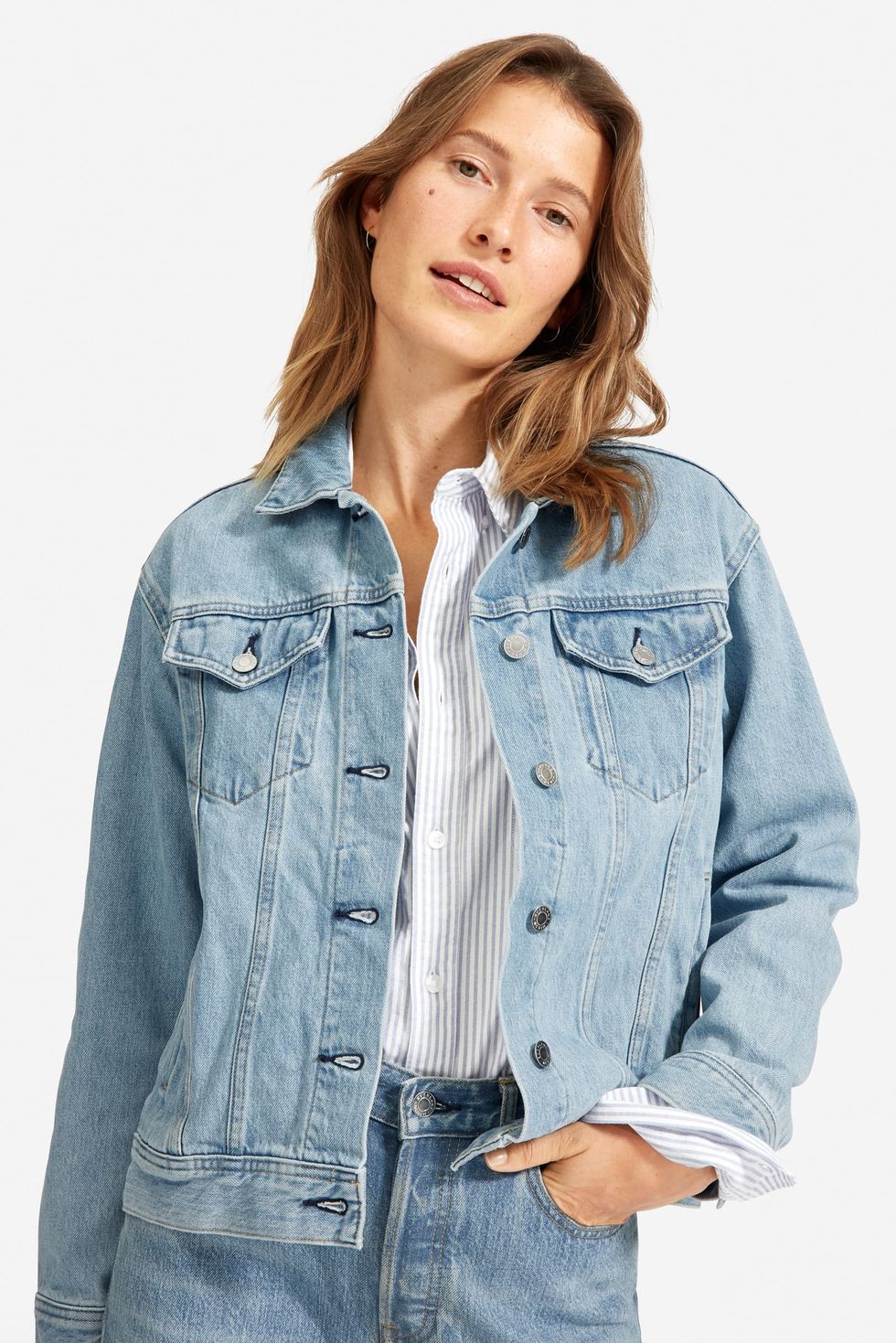 The Denim Jacket in Faded Blue Wash