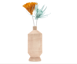 Crepe Paper and Ceramic Vase