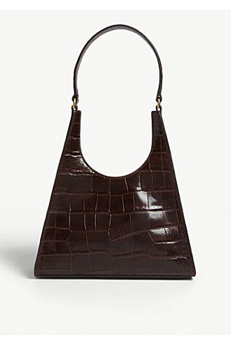 Small croc-embossed leather bag