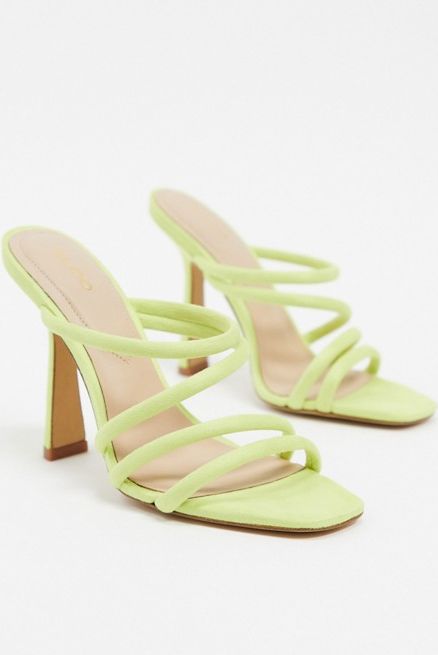 Lime strappy heel sandals