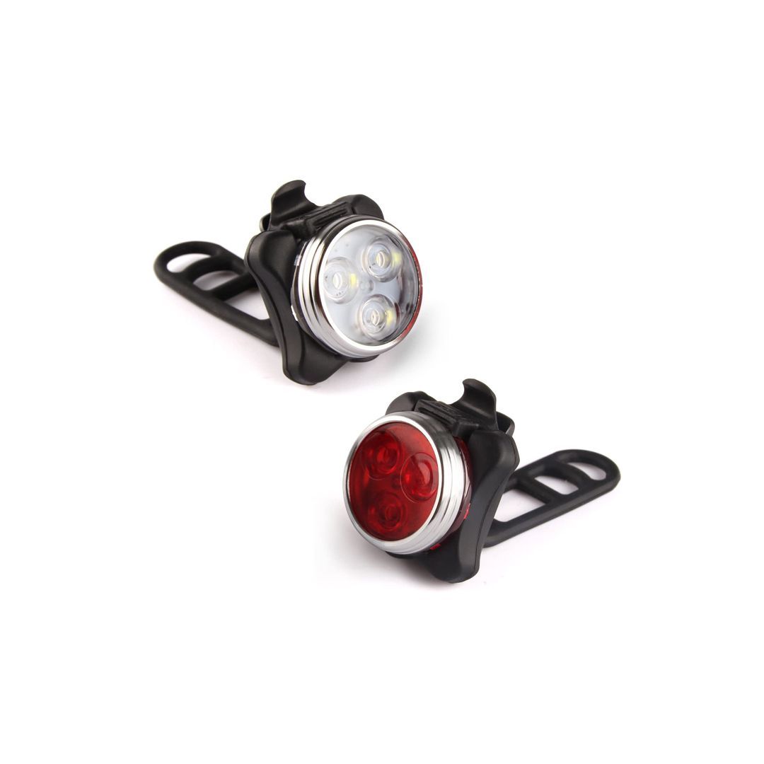 Bicycle Light 2 Rechargeable Bicycle Lights 300 Lumen Bicycle LED Lights Front Headlight Rear taillight Bicycle Flashlight Warning Light Kleur : 04