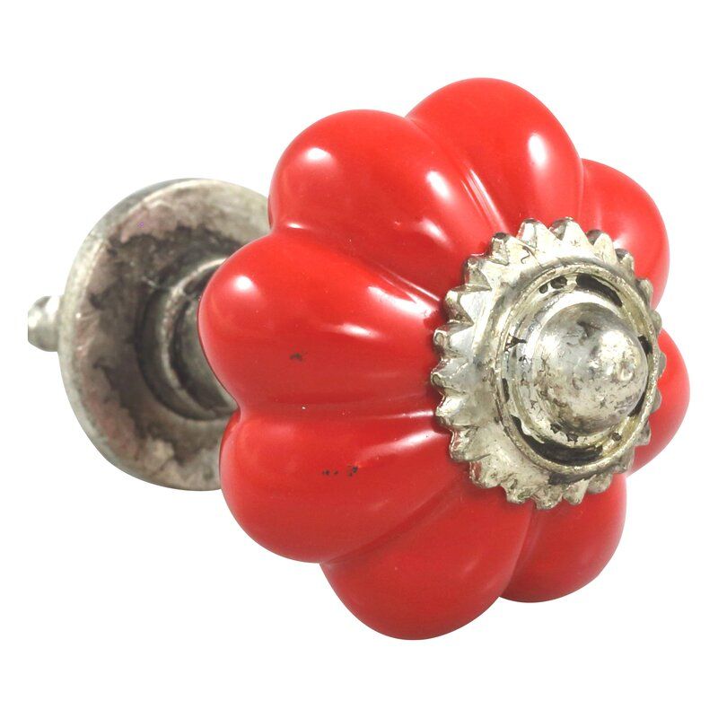 Red Flower Cabinet Knobs