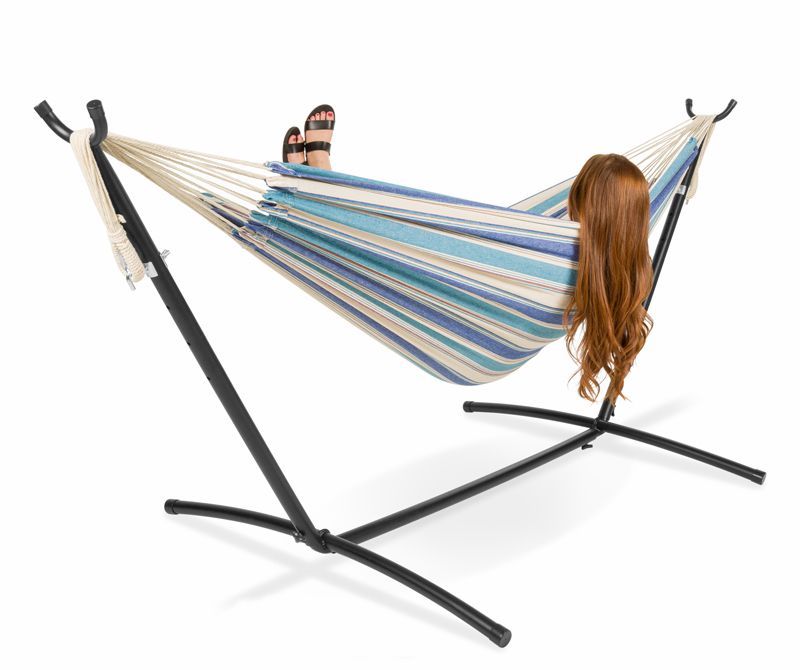 heavy duty double hammock with stand